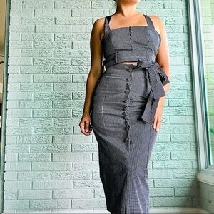 NWT Fame and Partners Checker Gingham TwoPiece Set